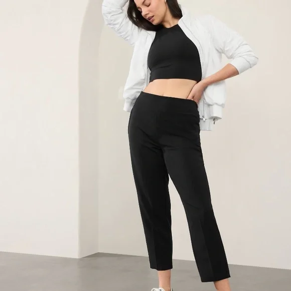 NWT Athleta Black Endless high rise Pant, Size 10 straight leg work Packable - Picture 14 of 16